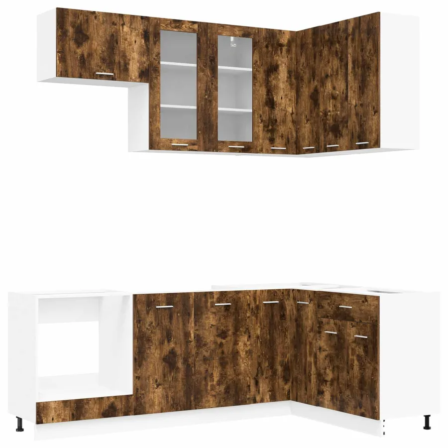 Unité de cuisine LYON 8 pcs Chêne fumé Bois d'ingénierie - 2