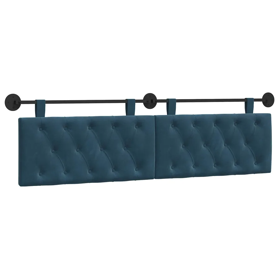 Tête de lit suspendue Avec lumière LED Bleu Velours - 2
