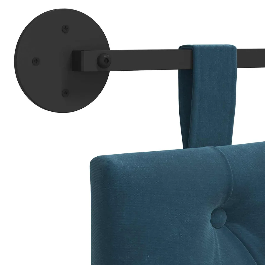 Tête de lit suspendue Avec lumière LED Bleu Velours - 9