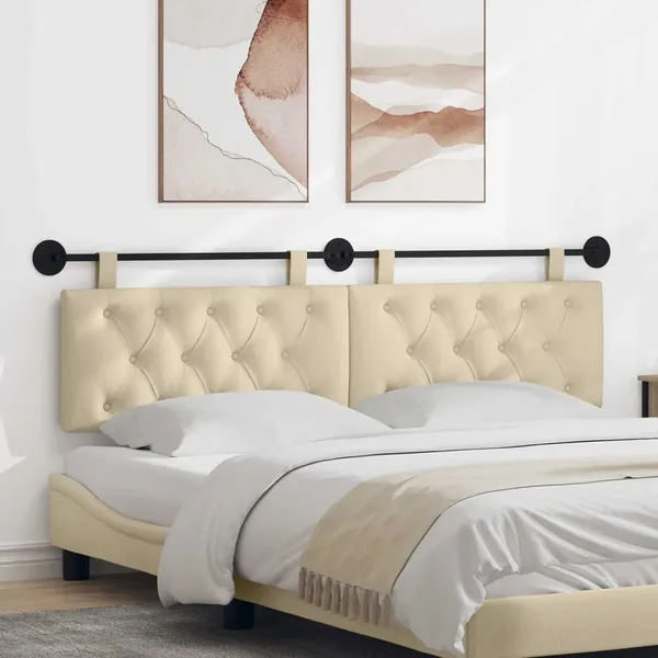 Tête de lit suspendue Crème Tissu