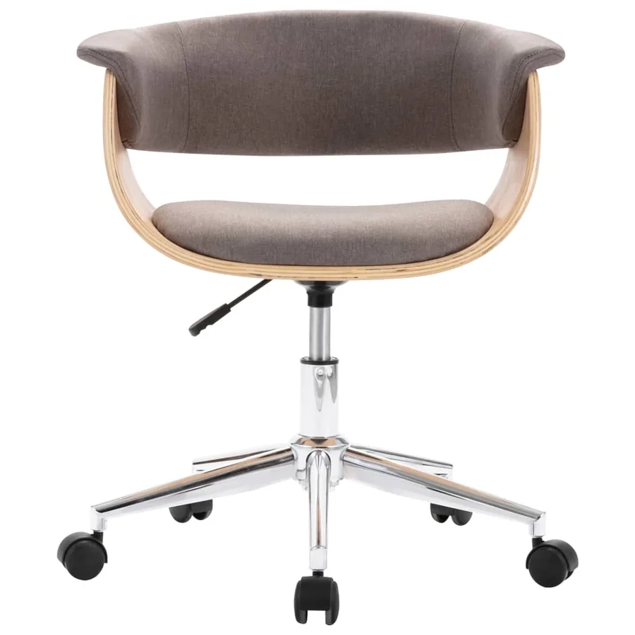 Chaise pivotante à manger Taupe Bois courbé et tissu - 3
