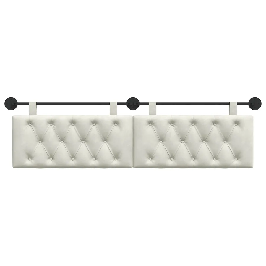 Tête de lit suspendue Avec lumière LED Crème Velours - 5