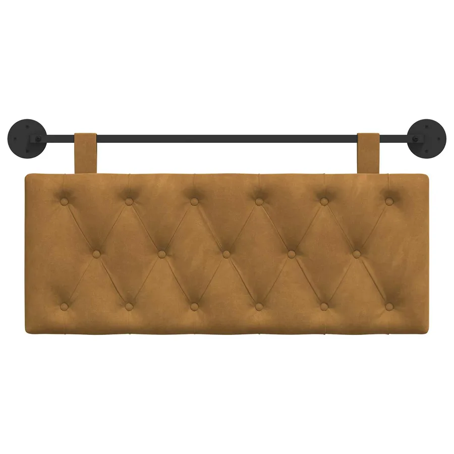 Tête de lit suspendue Avec lumière LED Marron Velours - 5
