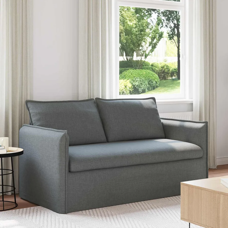 Canapé Gris foncé 156 x 82 x 85 cm tissu