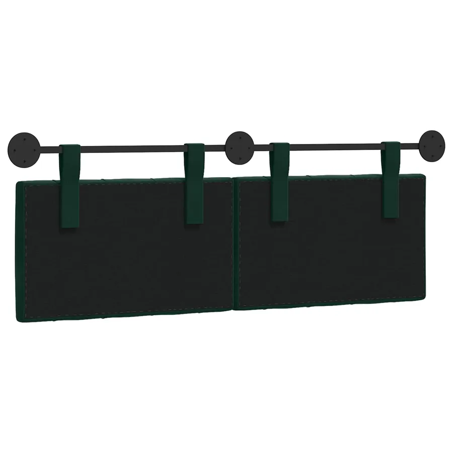 Tête de lit suspendue Avec lumière LED Vert foncé Velours - 7