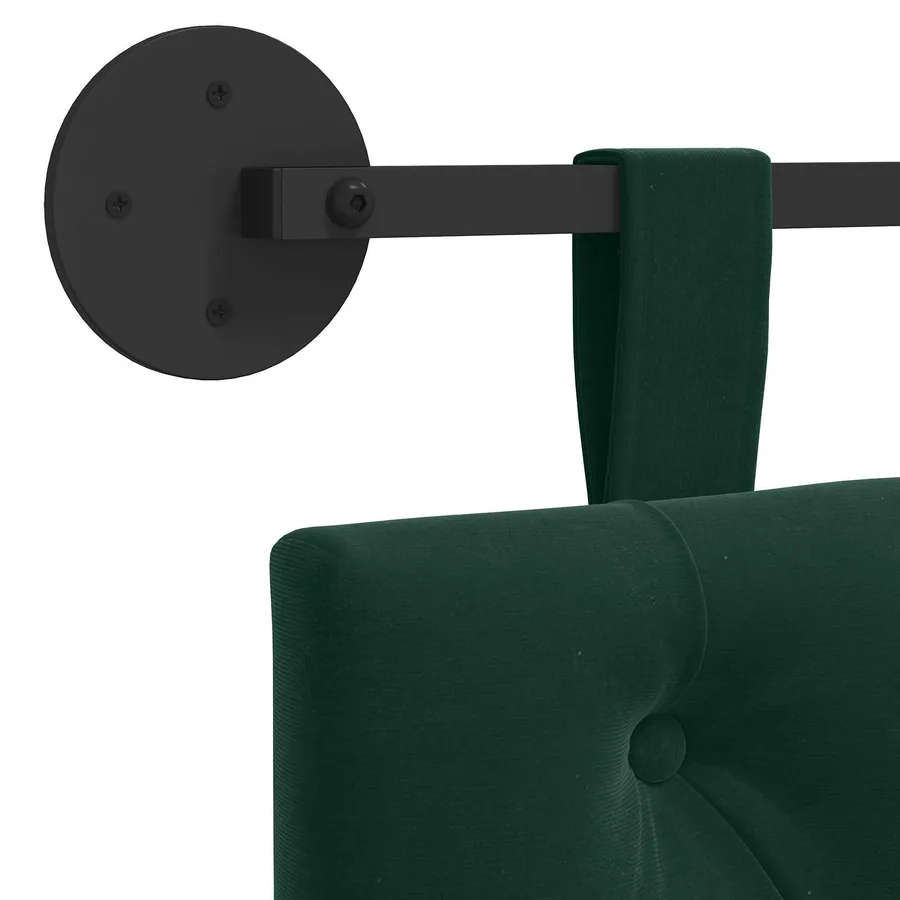 Tête de lit suspendue Avec lumière LED Vert foncé Velours - 9