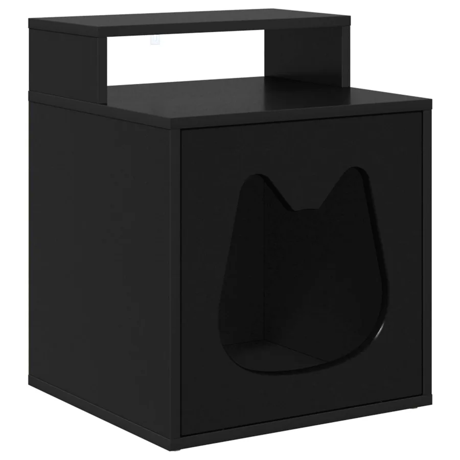 Maison pour chat Noir 42,5 x 40 x 53,5 cm Bois d'ingénierie - 2