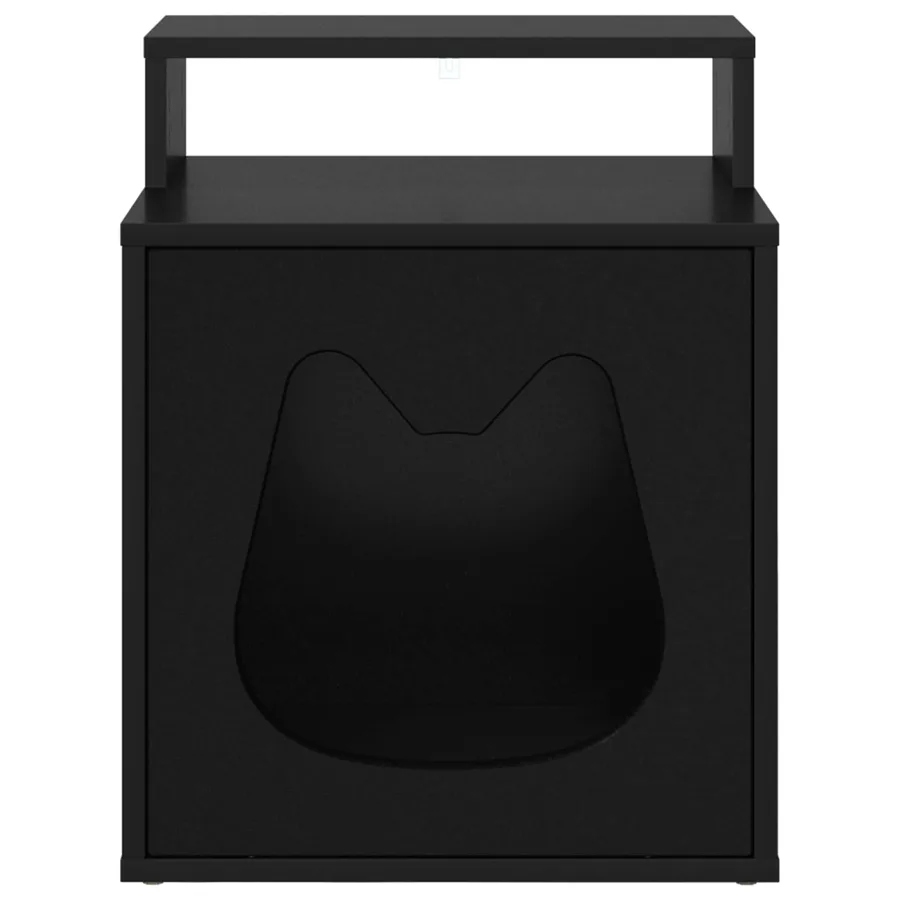 Maison pour chat Noir 42,5 x 40 x 53,5 cm Bois d'ingénierie - 5