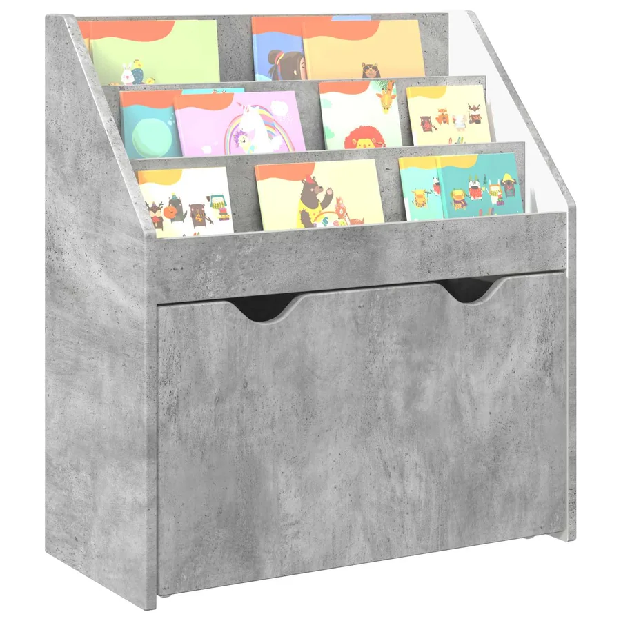 Bibliothèque pour enfants Gris béton 60 x 29,5 x 69 cm - 3