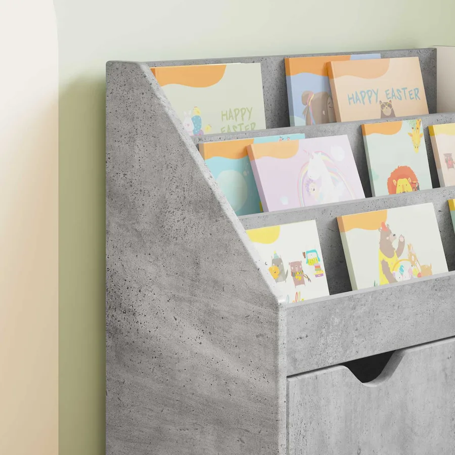 Bibliothèque pour enfants Gris béton 60 x 29,5 x 69 cm - 5