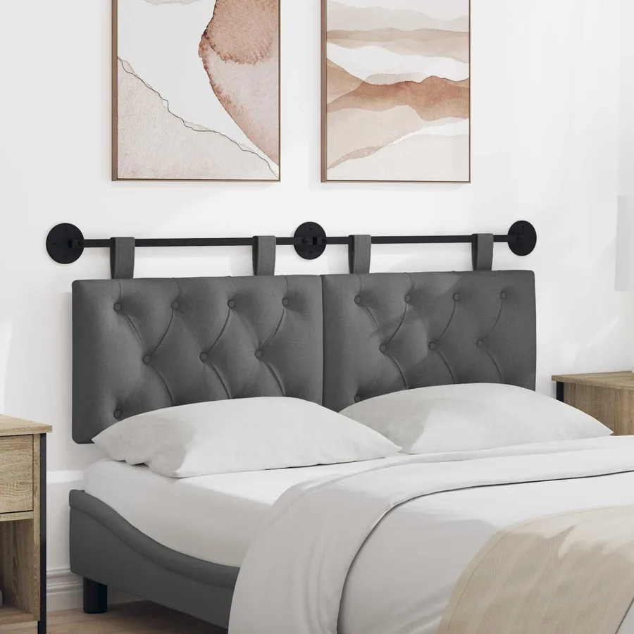 Tête de lit suspendue Gris foncé Tissu