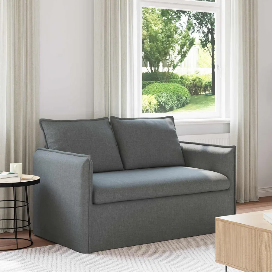 Canapé Gris foncé 136 x 82 x 85 cm tissu