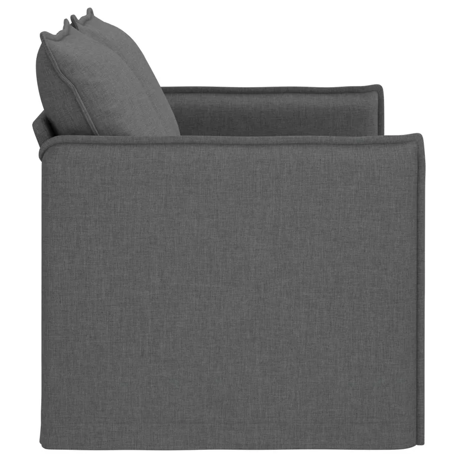 Canapé Gris foncé 136 x 82 x 85 cm tissu - 5