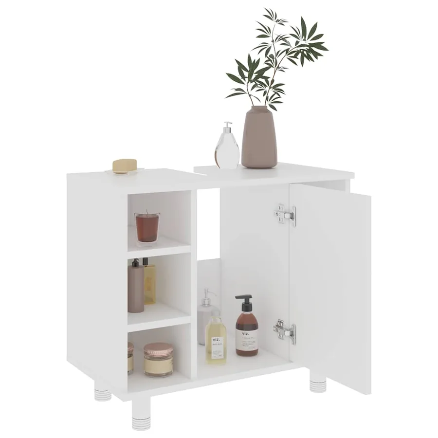 Ensemble de meubles de bain 3 pcs Blanc Bois d'ingénierie - 14