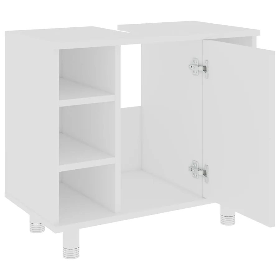 Ensemble de meubles de bain 3 pcs Blanc Bois d'ingénierie - 16