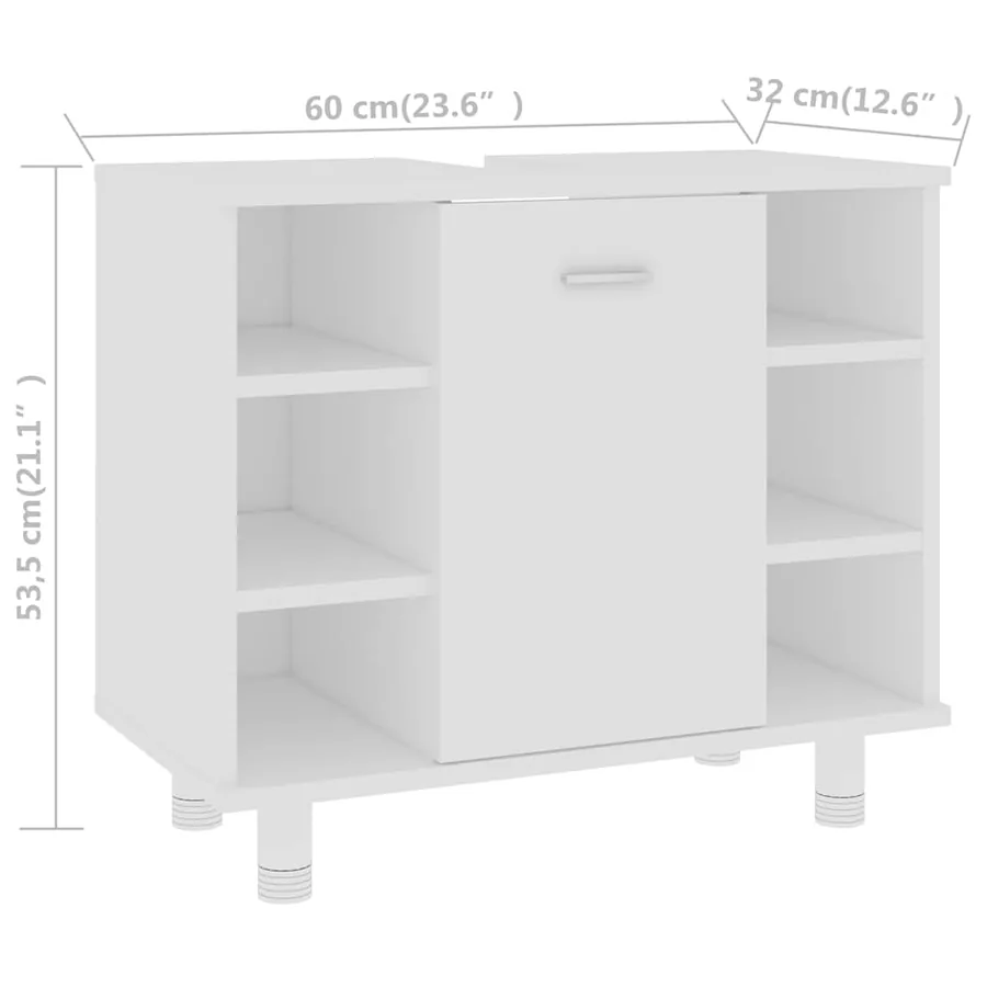 Ensemble de meubles de bain 3 pcs Blanc Bois d'ingénierie - 19