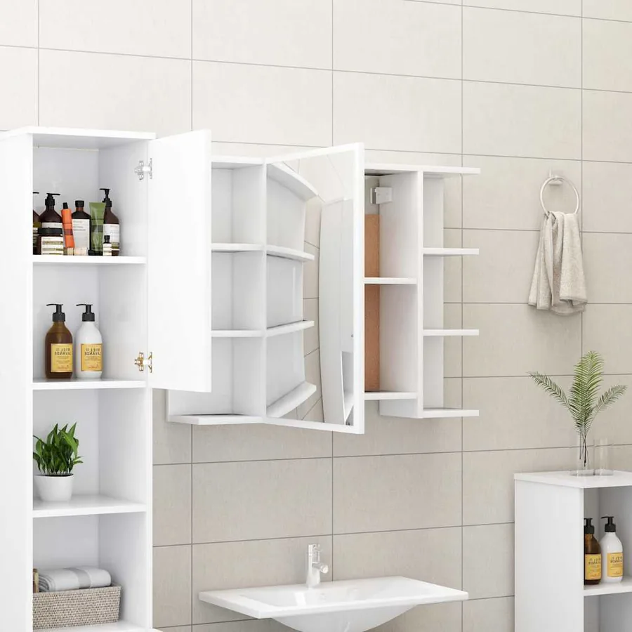 Ensemble de meubles de bain 3 pcs Blanc Bois d'ingénierie - 4