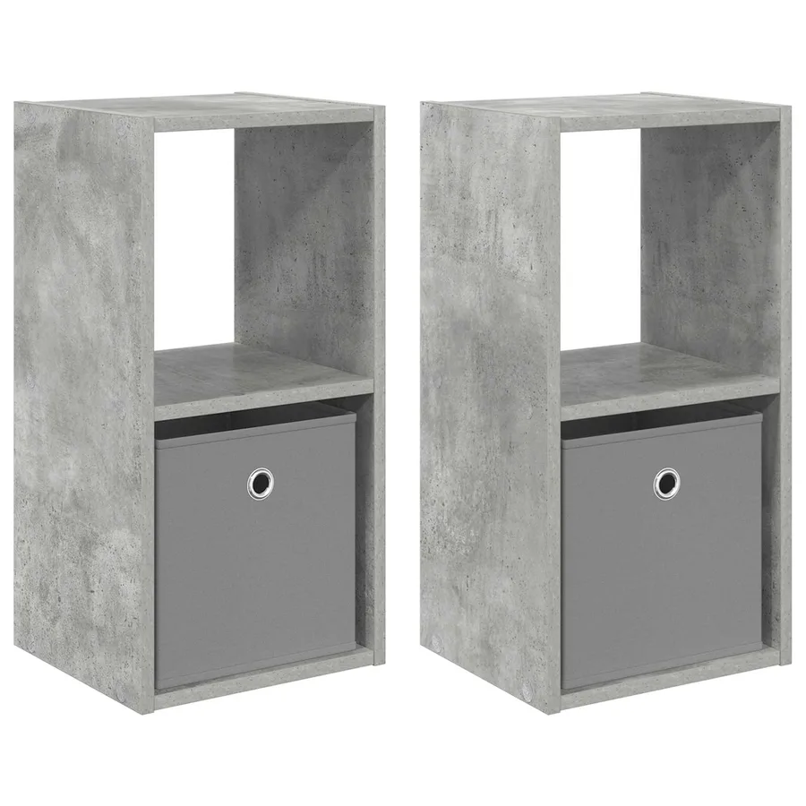 Table de chevet 2 pcs Gris béton 30,5 x 27 x 59,5 cm - 2