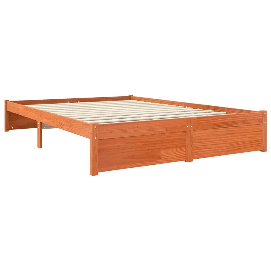 Cadre de lit Cire marron 150 x 200 cm Bois de Pin Massif - 3
