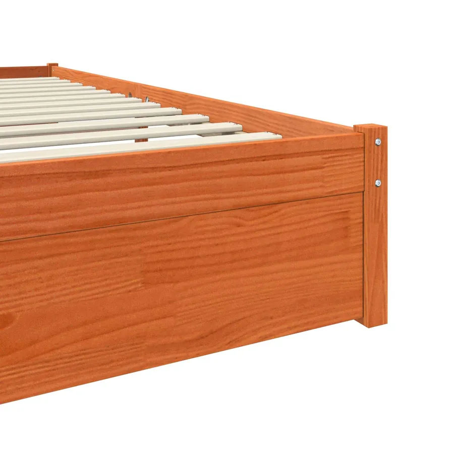 Cadre de lit Cire marron 150 x 200 cm Bois de Pin Massif - 6