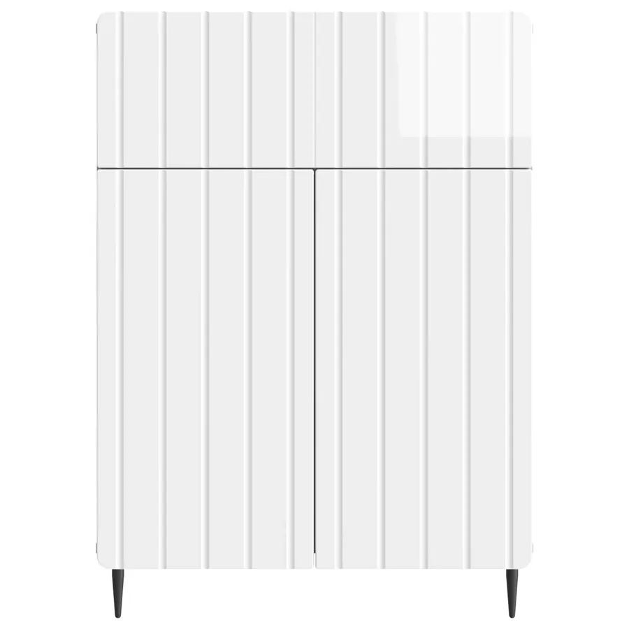 Buffet Blanc brillant 66 x 34,5 x 92 cm Bois d'ingénierie - 6