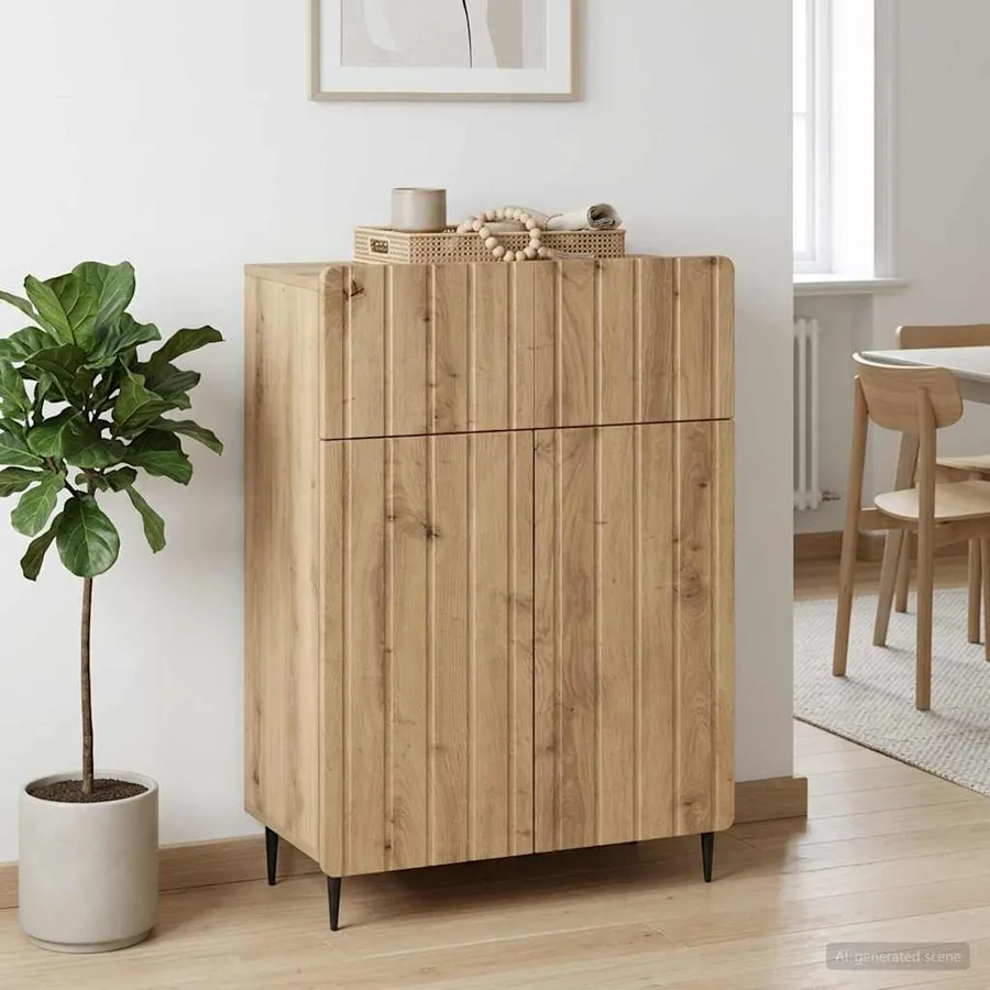Buffet Chêne artisanal 66 x 34,5 x 92 cm Bois d'ingénierie - 4