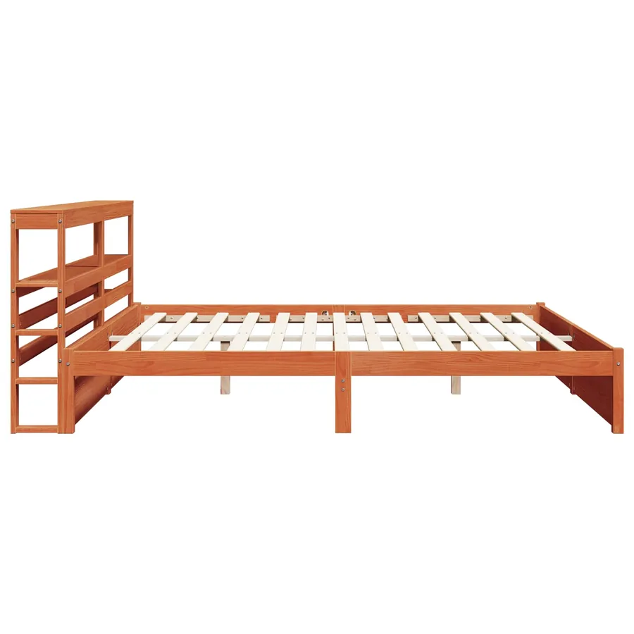 Cadre de lit Cire marron 200 x 200 cm Bois de Pin Massif - 7