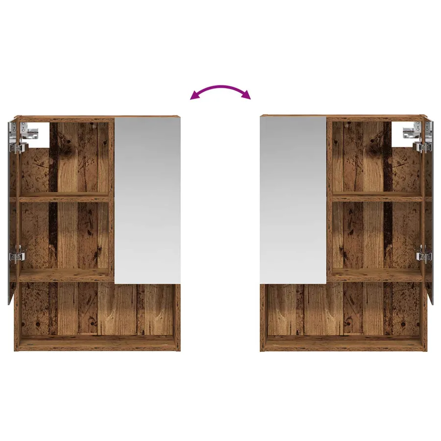 Armoire Miroir de Salle de Bain Bois ancien 50 x 14,5 x 70 cm - 8