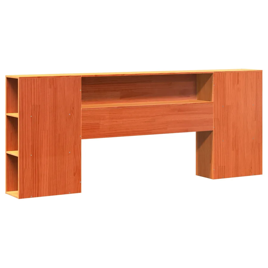 Cadre de lit avec tête de lit de rangement 2 pcs Cire marron - 3