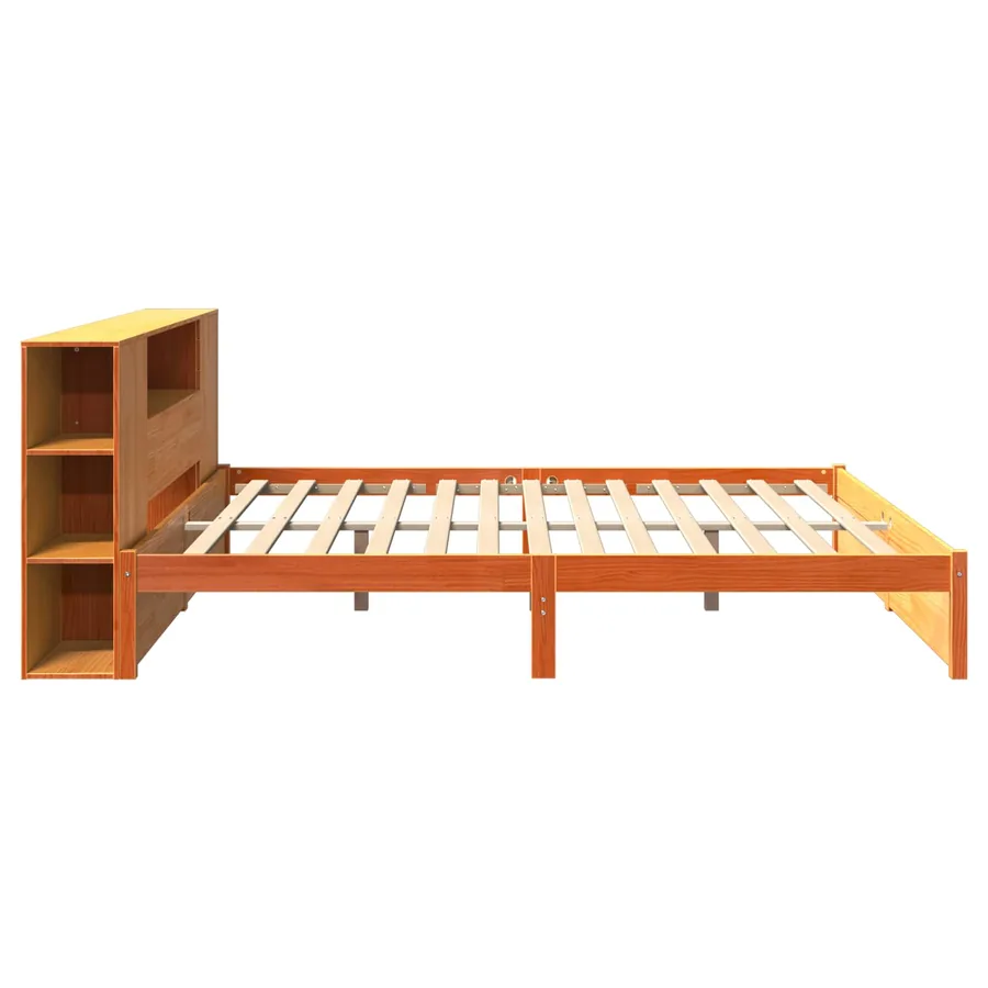 Cadre de lit avec tête de lit de rangement 2 pcs Cire marron - 7