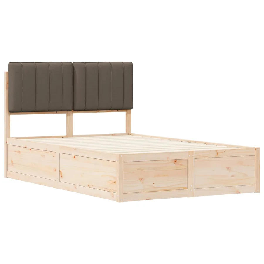 Cadre de lit avec tête de lit rembourrée Taupe 120 x 190 cm - 4
