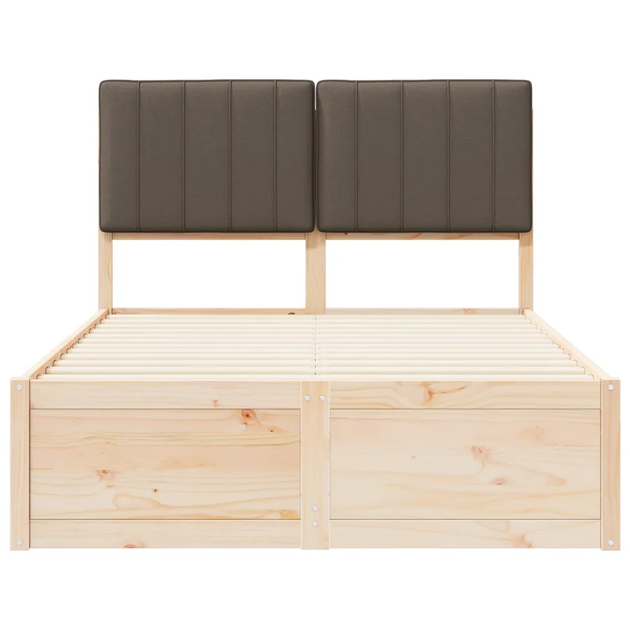 Cadre de lit avec tête de lit rembourrée Taupe 120 x 190 cm - 5