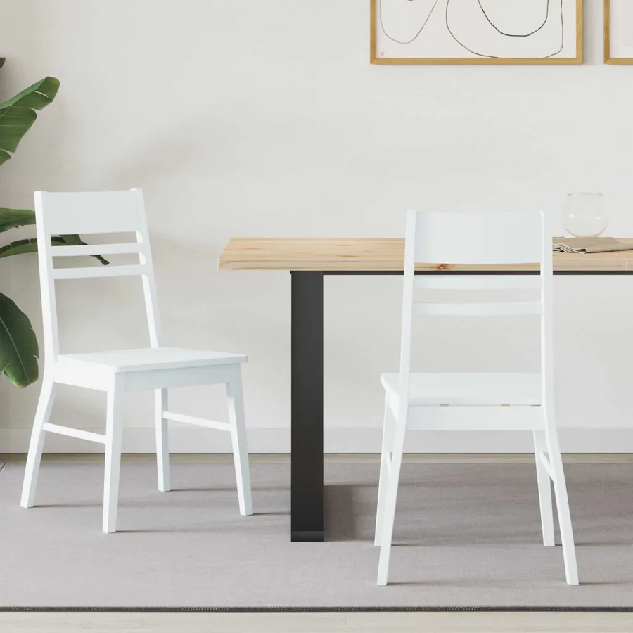 Chaises de salle à manger 2 pcs Blanc 43 x 54 x 89 cm