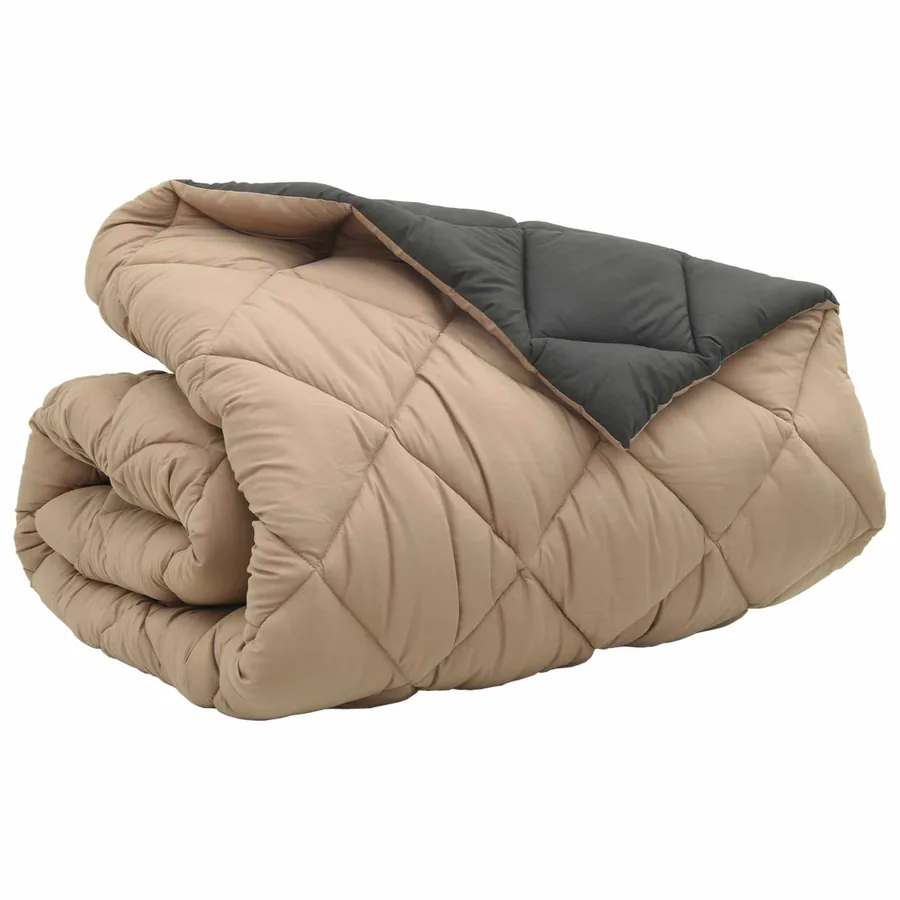 Duvet d'hiver Anthracite et Taupe 240 x 260 cm Microfibre - 5
