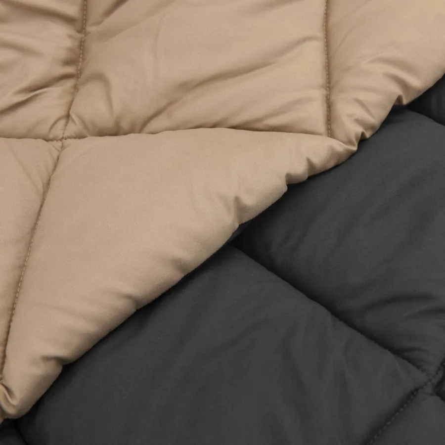 Duvet d'hiver Anthracite et Taupe 240 x 260 cm Microfibre - 9