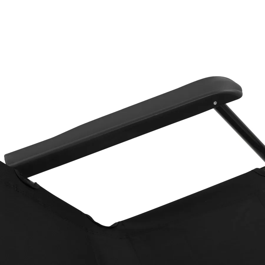 Chaises longues pliables 2 pcs avec repose-pied Acier Noir - 11