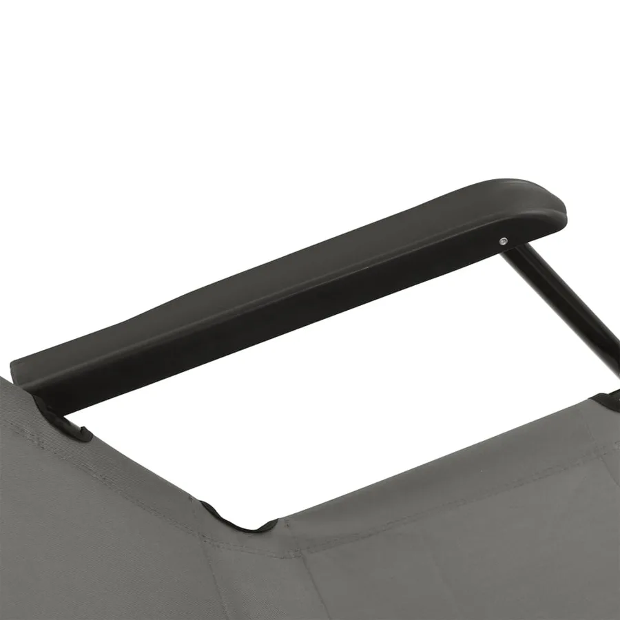 Chaises longues pliables 2 pcs avec repose-pied Acier Noir - 24