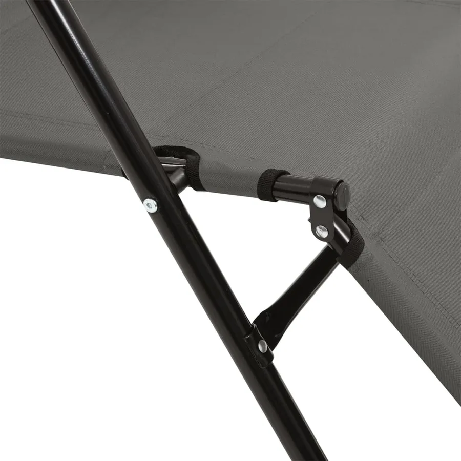 Chaises longues pliables 2 pcs avec repose-pied Acier Noir - 25