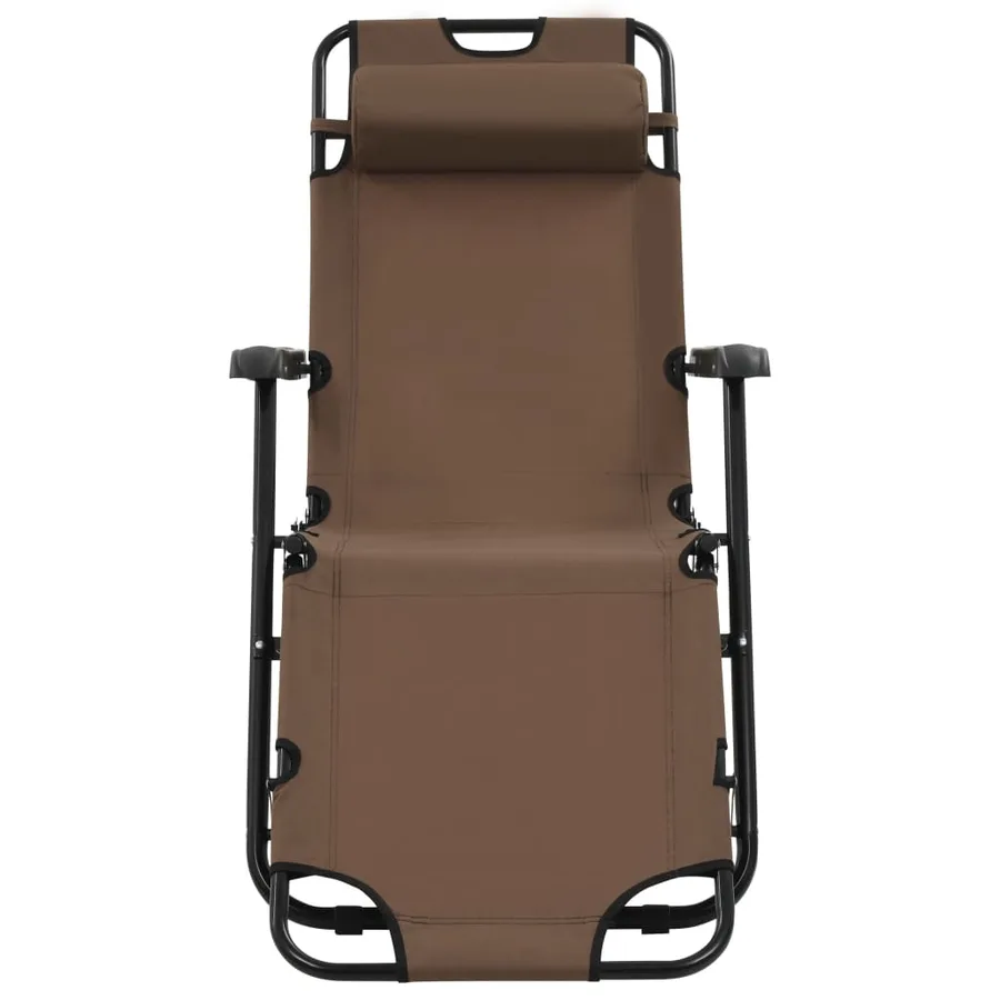 Chaises longues pliables 2 pcs avec repose-pied Acier Noir - 29