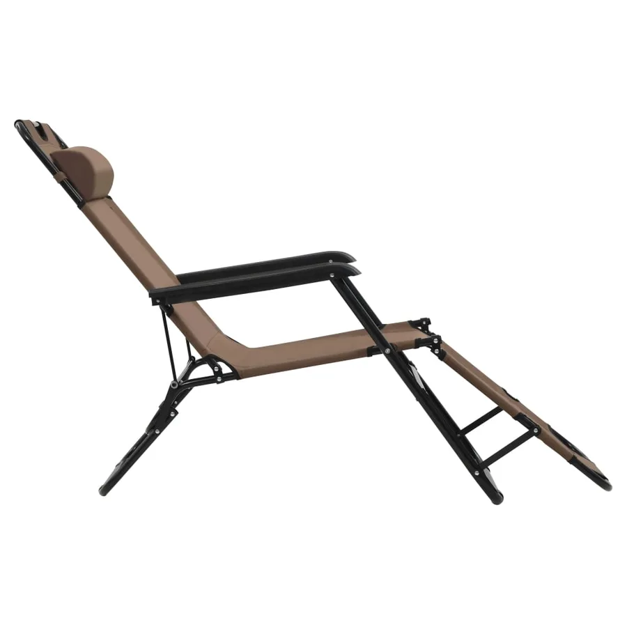 Chaises longues pliables 2 pcs avec repose-pied Acier Noir - 31