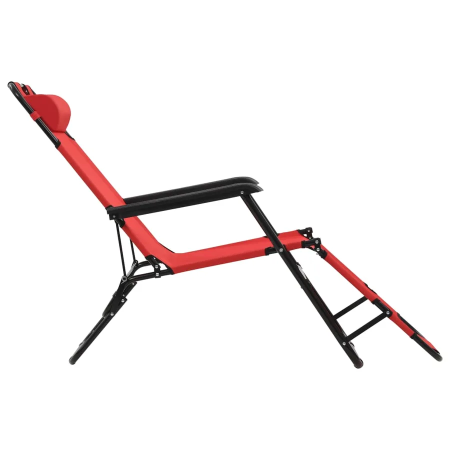 Chaises longues pliables 2 pcs avec repose-pied Acier Noir - 43