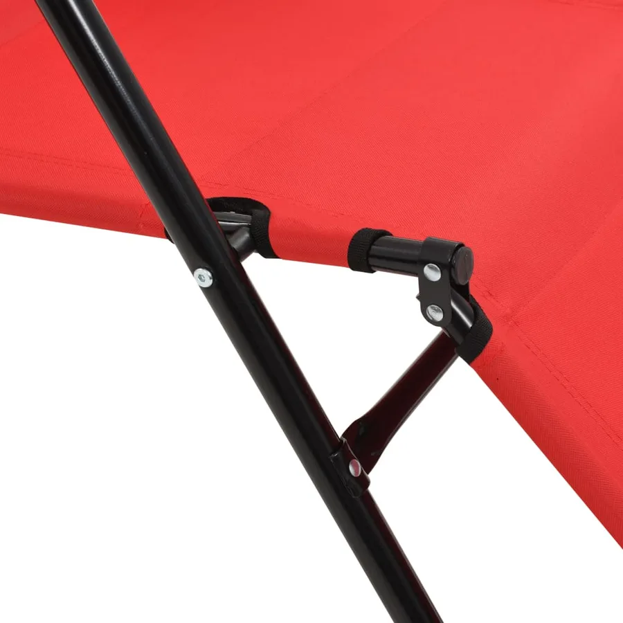 Chaises longues pliables 2 pcs avec repose-pied Acier Noir - 45