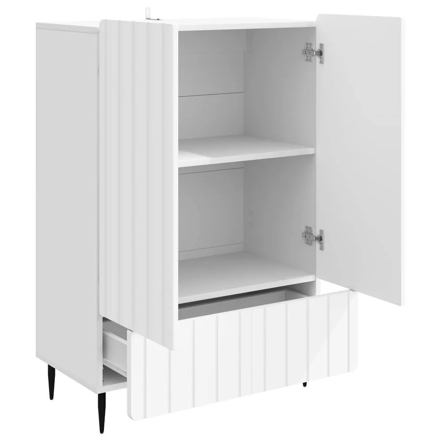 Buffet Blanc 66 x 34,5 x 97 cm Bois d'ingénierie - 4