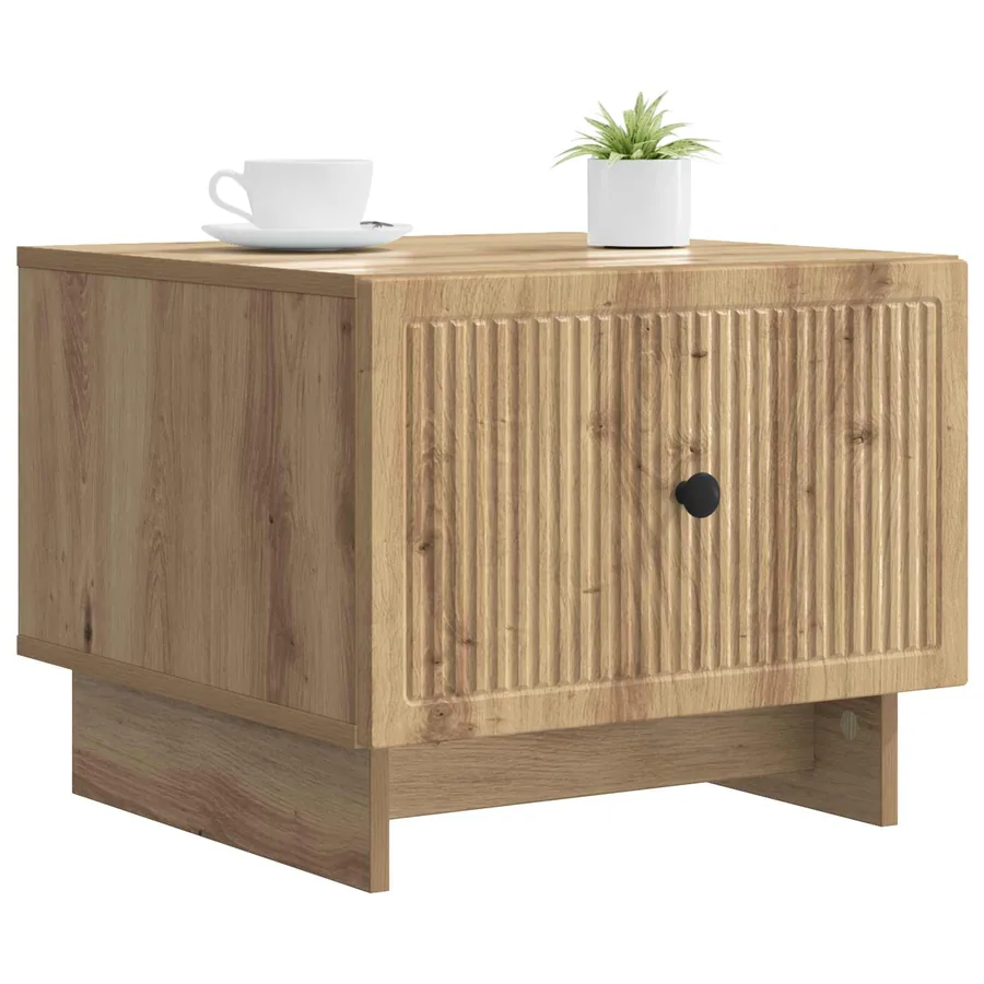 Table basse Chêne artisanal 49 x 50 x 40 cm Bois d'ingénierie - 3