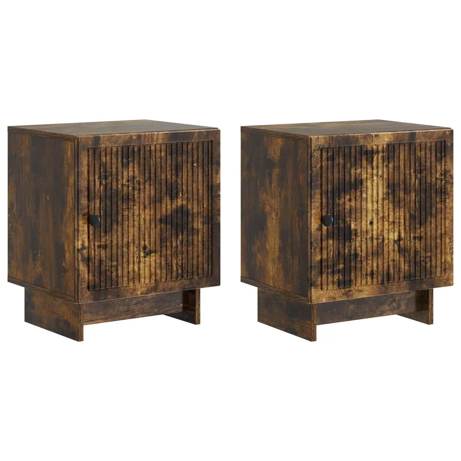 Cabinet de chevet 2 pcs Chêne fumé 43 x 34,5 x 50 cm - 2