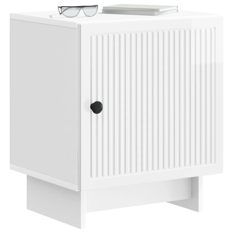 Cabinet de chevet 2 pcs Blanc brillant 43 x 34,5 x 50 cm - 3