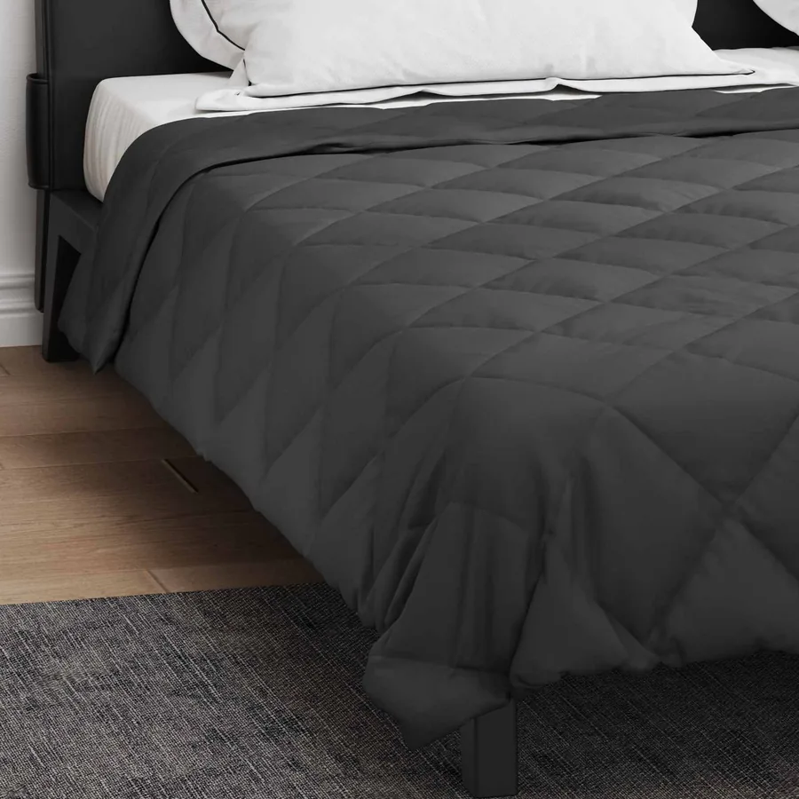 Duvet d'été simple Anthracite 220 x 240 cm Microfibre - 4