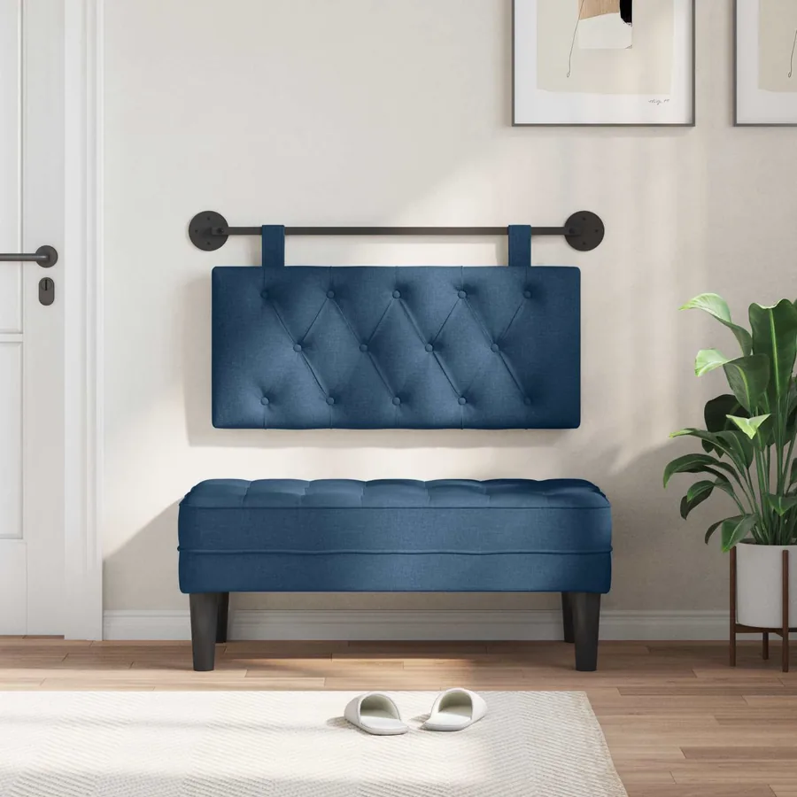 Tête de lit suspendue Bleu Tissu - 3
