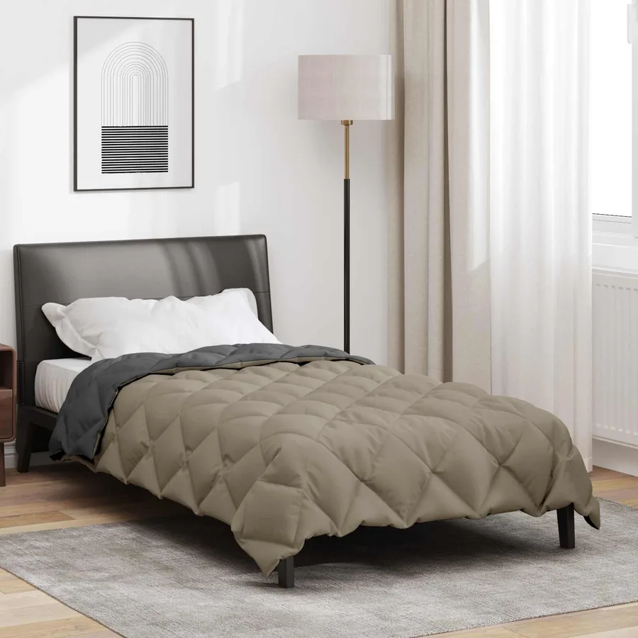 Duvet d'hiver Gris clair et anthracite 135 x 220 cm Microfibre - 4