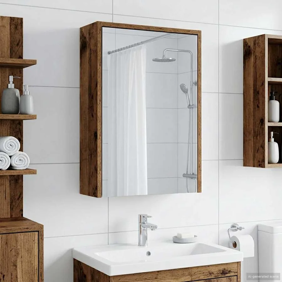 Armoire Miroir de Salle de Bain Bois ancien 43 x 16 x 62.5 cm - 4